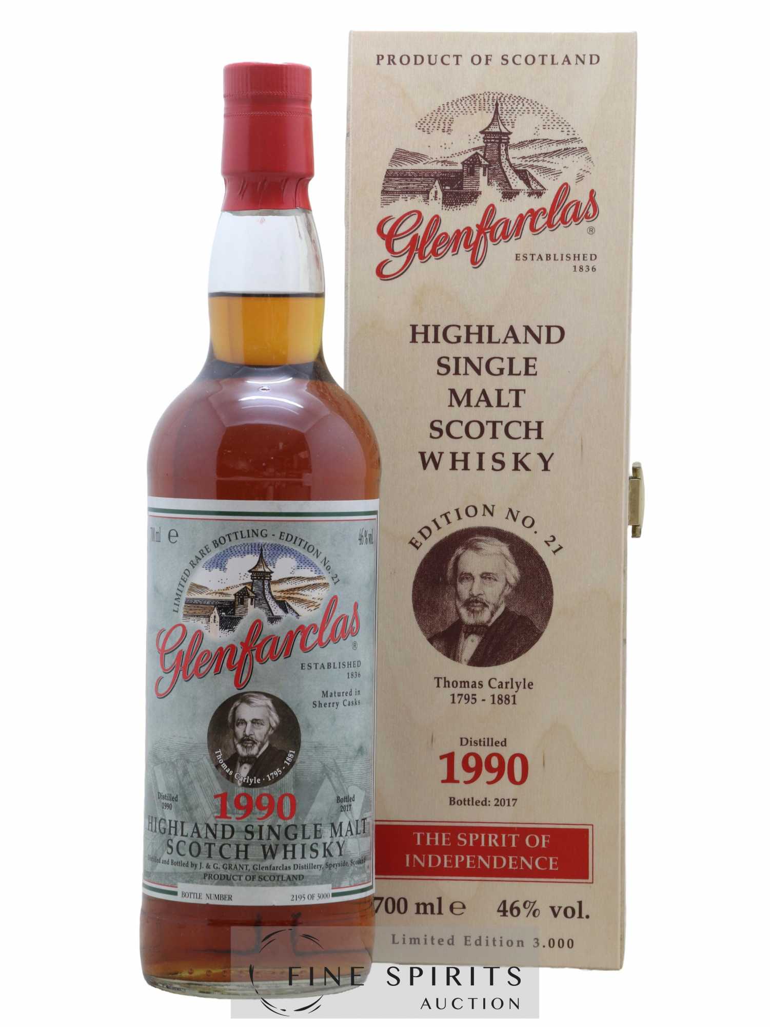 Glenfarclas 1990 Of. Thomas Carlyle Edition n°21 - One of 3000 - bottled 2017 Limited Rare Bottling