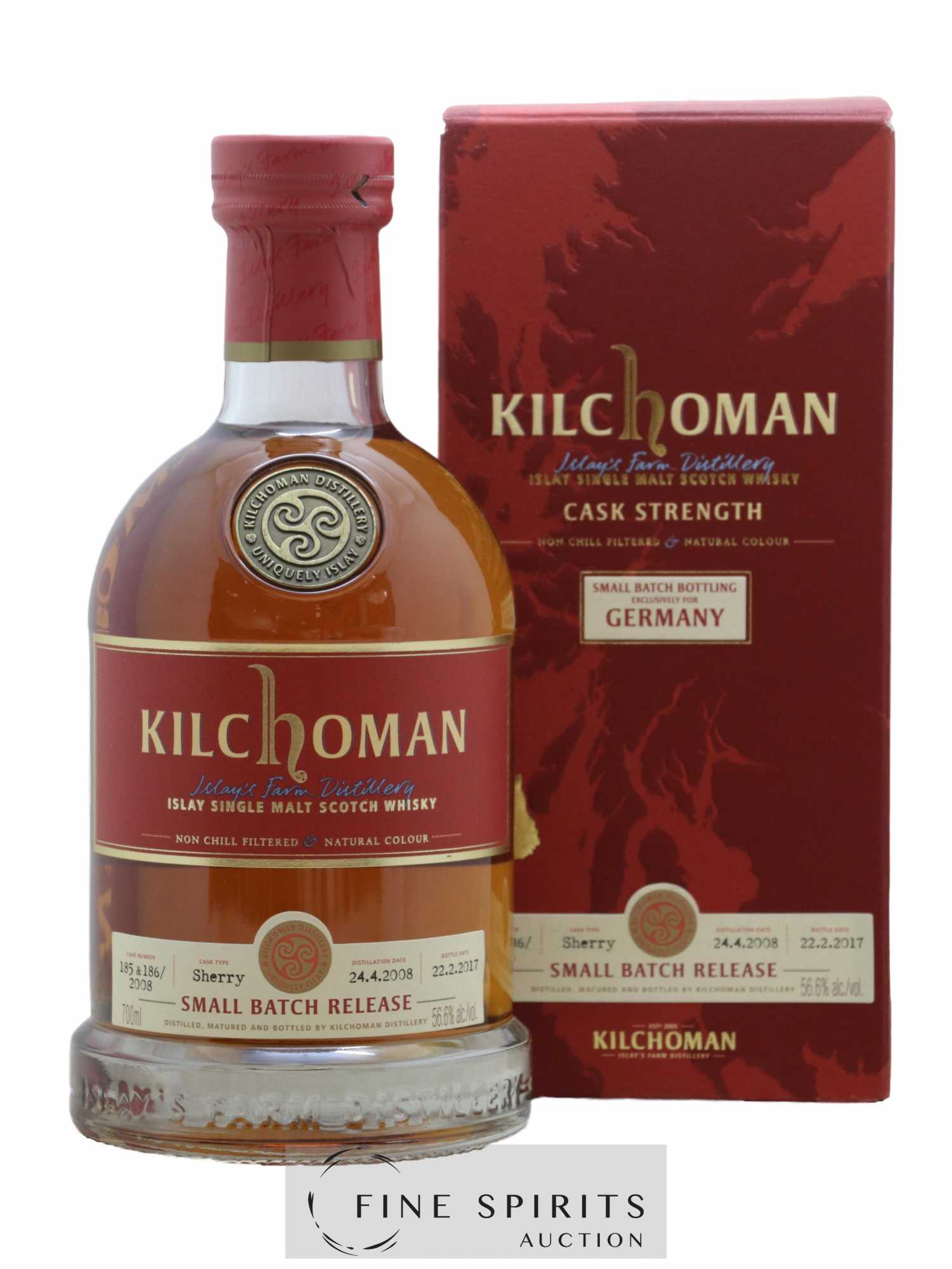 Kilchoman 2008 Of. Casks n°185-186-2008 - One of 1285 - bottled 2017 Small Batch Release