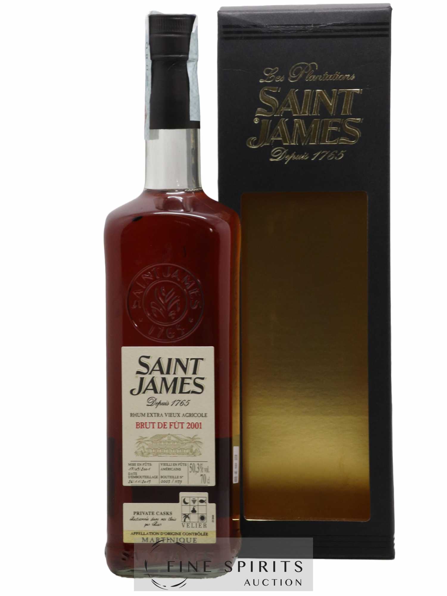 Saint James 2001 Of. One of 1137 - bottled 2019 Velier Brut de fût
