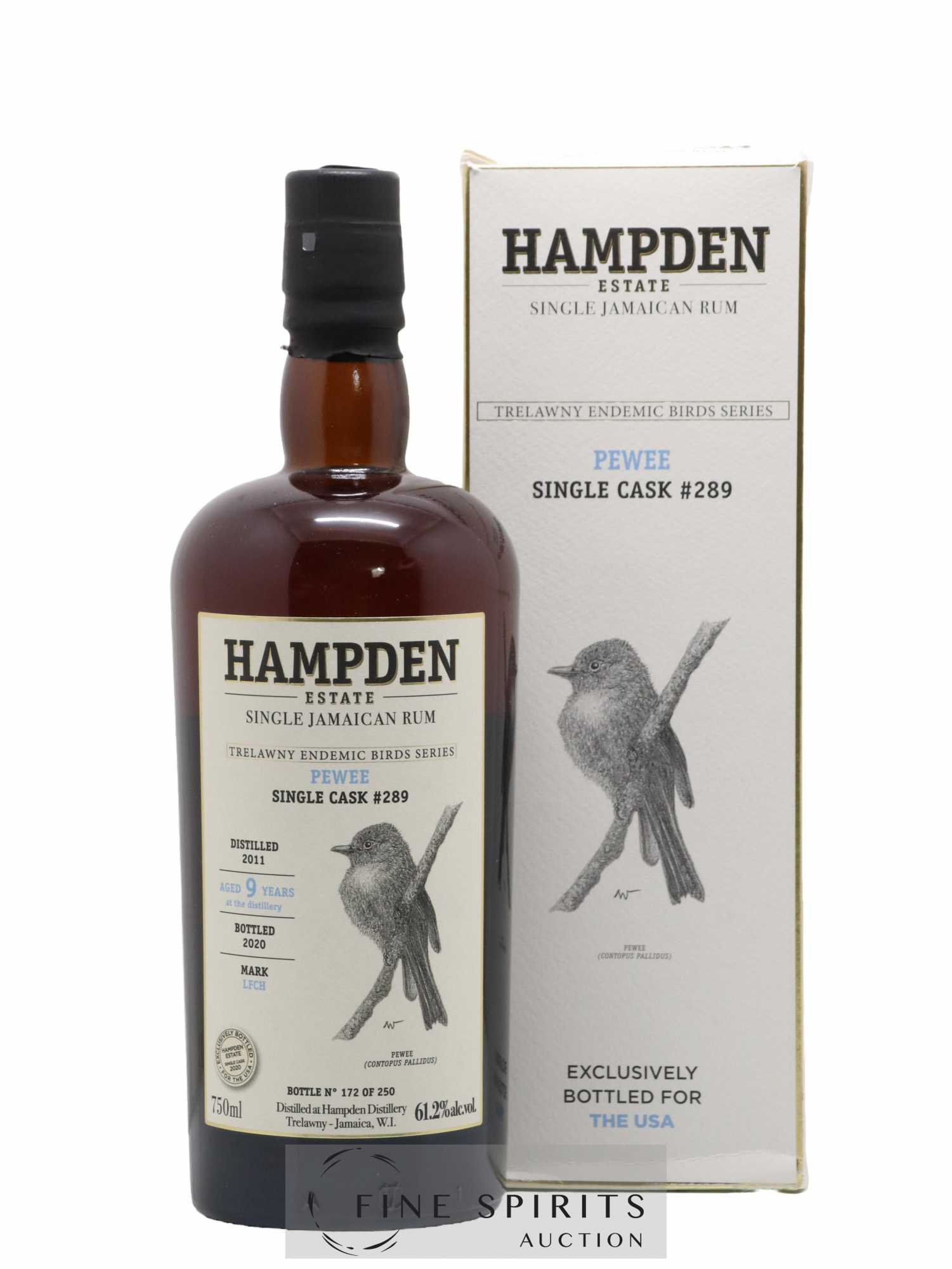 Hampden 9 years 2011 Of. Pewee Cask n°289 - One of 250 - bottled 2020