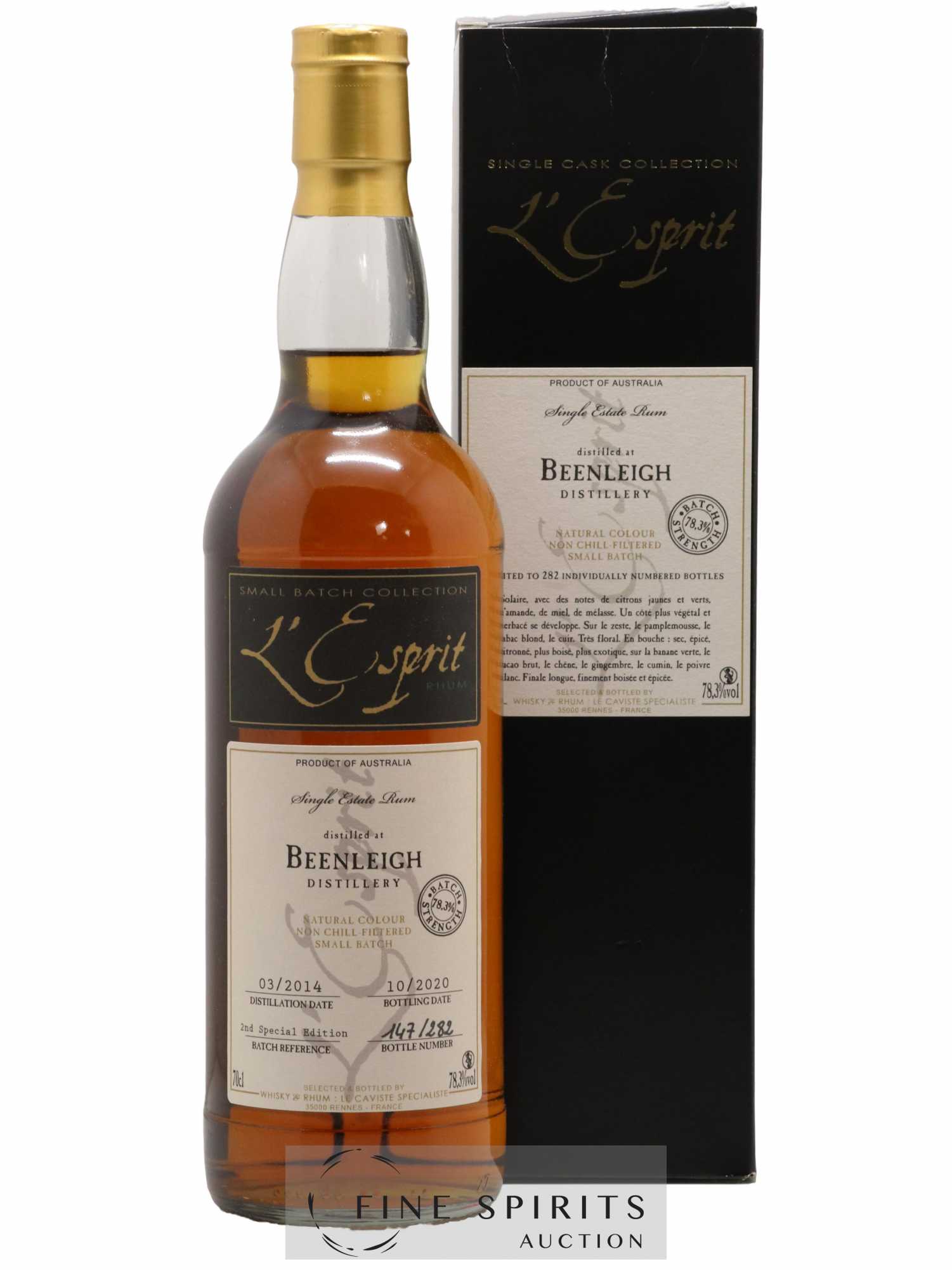 Beenleigh 2014 Whisky & Rhum L'Esprit 2nd Special Edition - One of 282 - bottled 2020