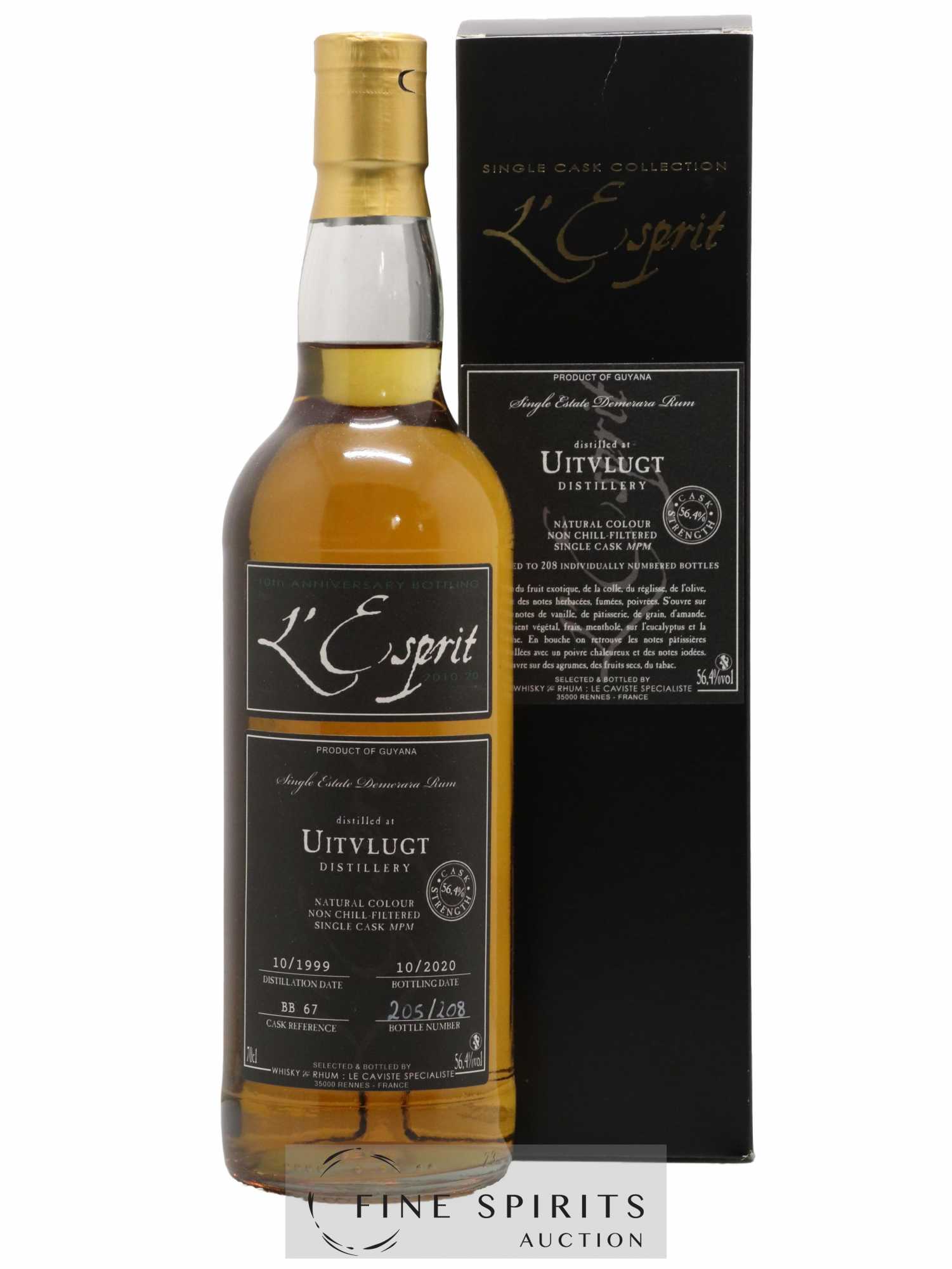 Uitvlugt 1999 Whisky & Rhum L'Esprit Cask n°BB67 - One of 208 - bottled 2020