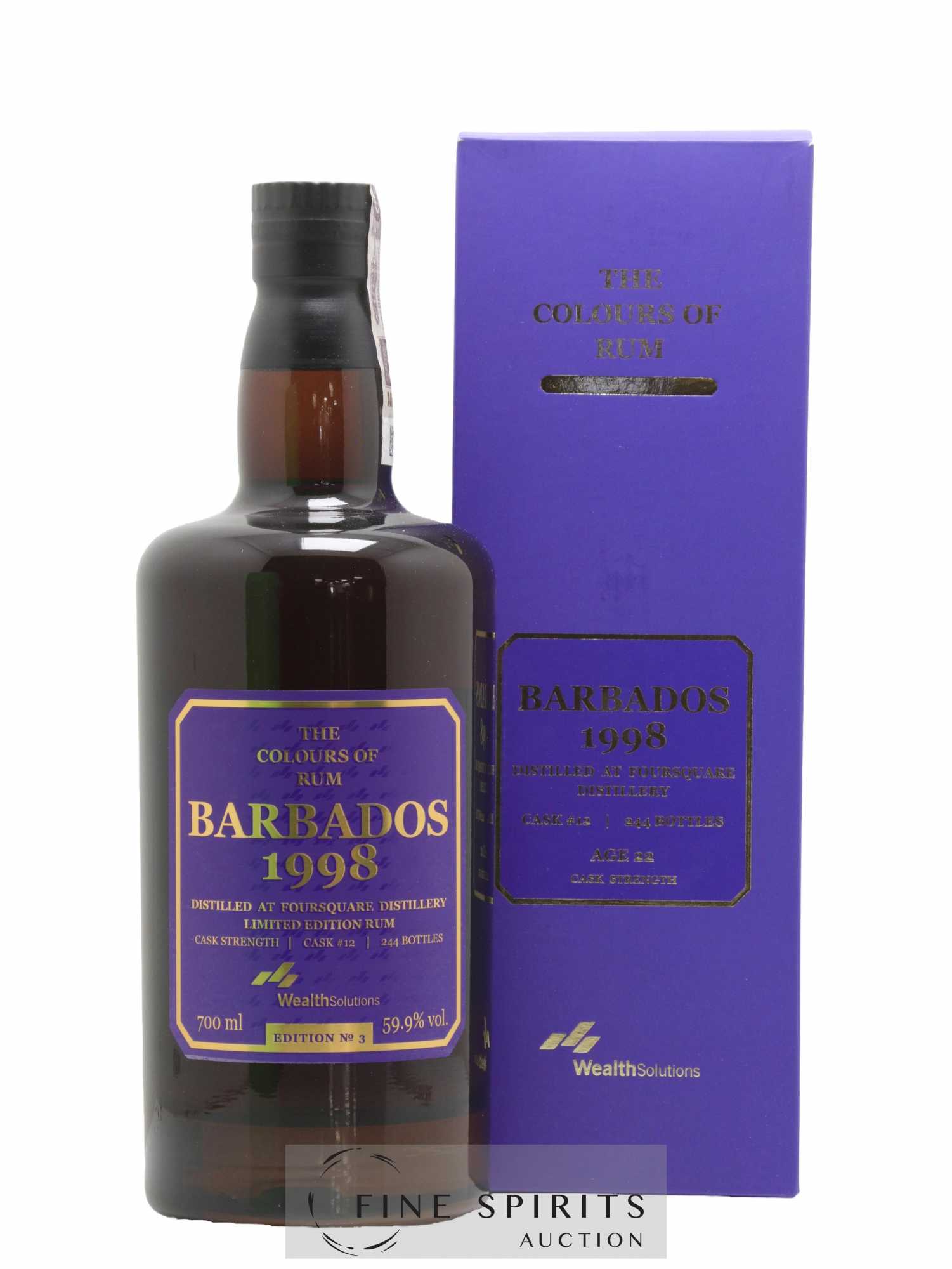 Foursquare 22 years 1998 Wealth Solutions Cask n°12 - One of 244 - bottled 2021 The Colours of Rum