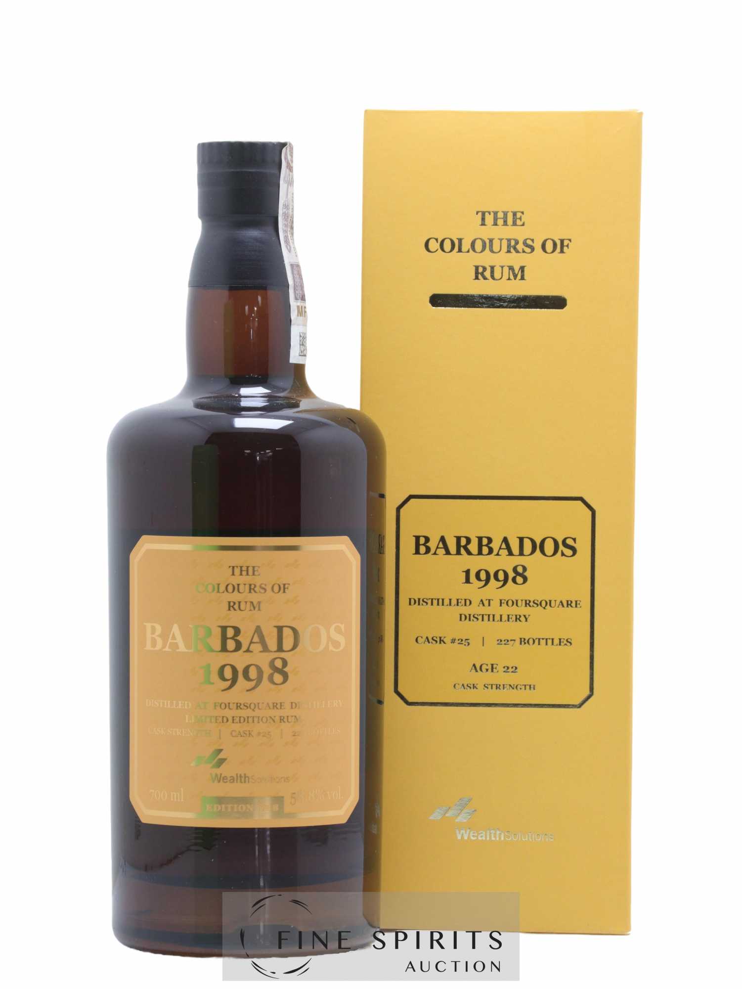 Foursquare 22 years 1998 Wealth Solutions Cask n°25 - One of 227 - bottled 2021 The Colours of Rum