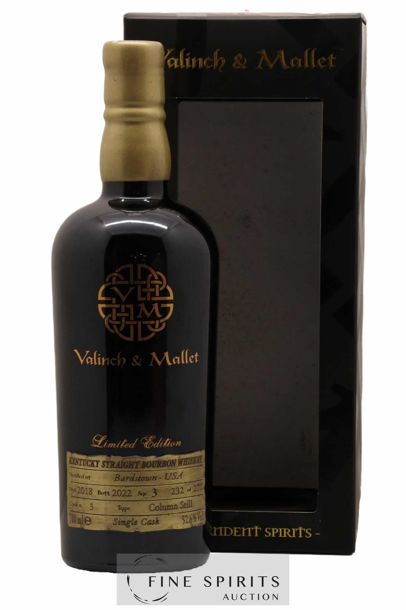 Bardstown 3 years 2018 Valinch & Mallet Cask n°3 - One of 277 - bottled 2022 Limited Edition