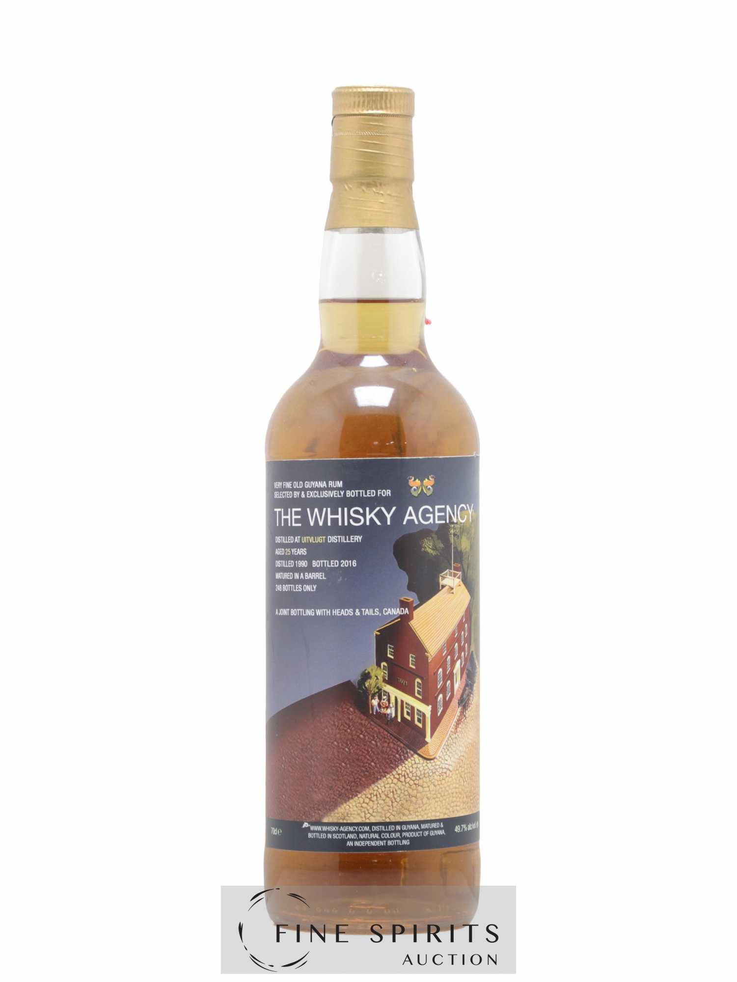 Uitvlugt 25 years 1990 The Whisky Agency One of 248 - bottled 2016 Joint bottling with Heads & Tails