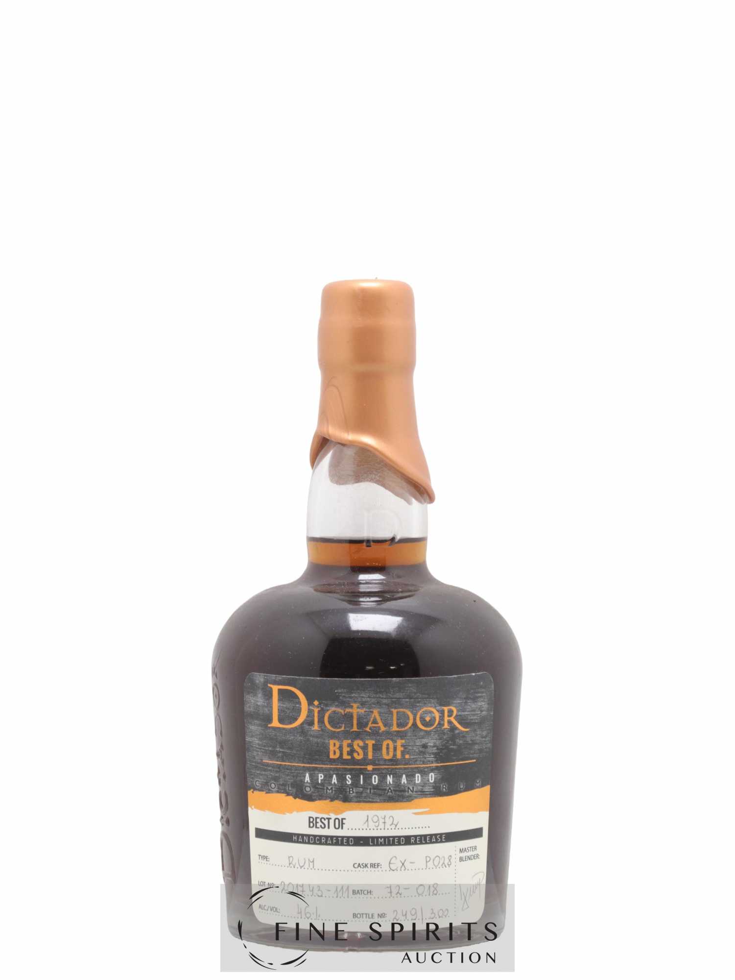 Dictador 1972 Of. Apasionado Cask Ex-P028 - One of 300 Best Of.