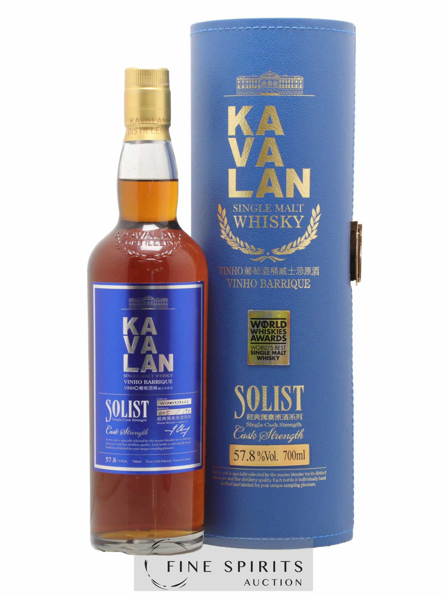 Kavalan Of. Solist Vinho Barrique Cask n°W090325112 - One of 170 - bottled 2015 Cask Strength