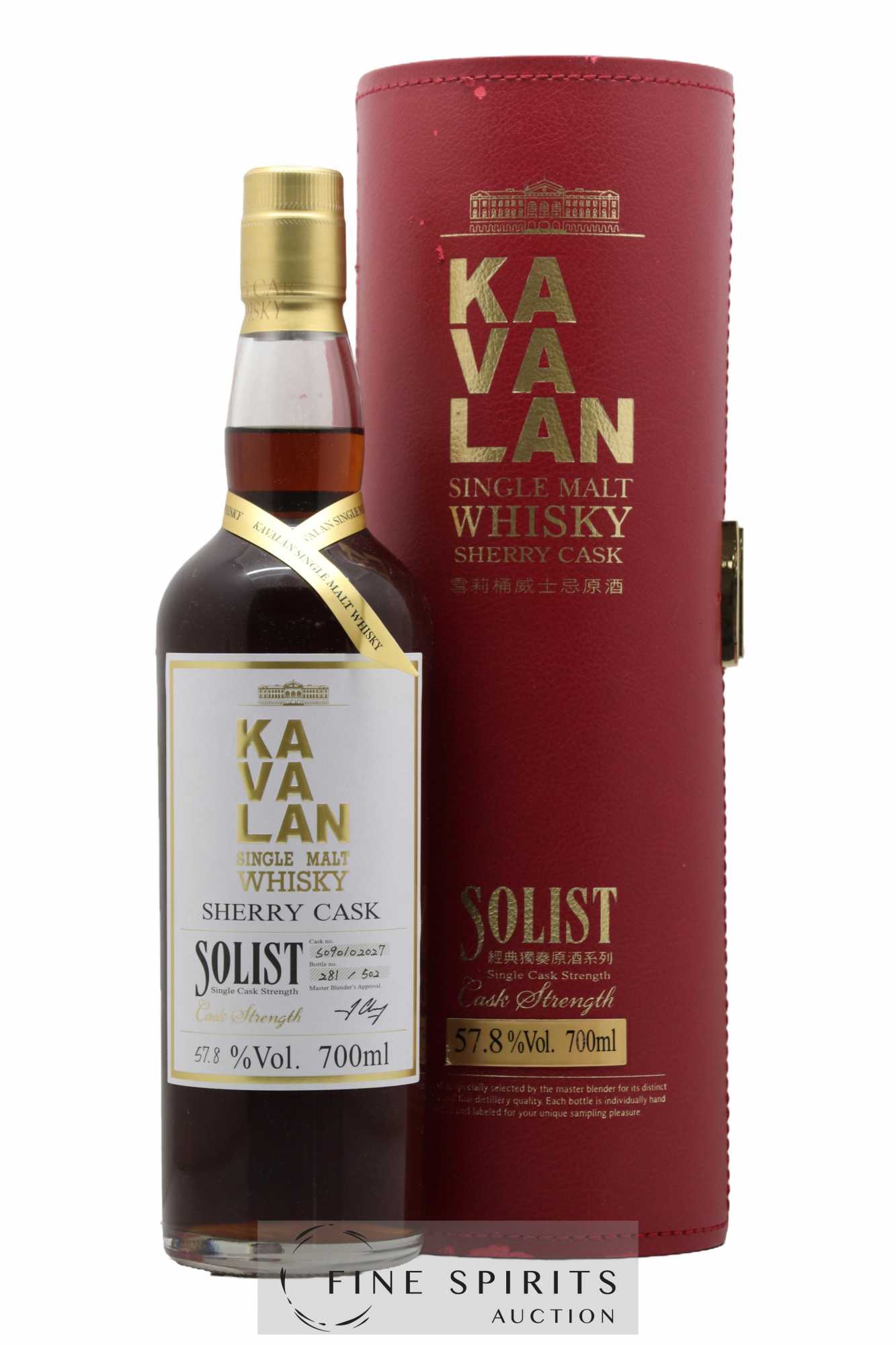 Kavalan Of. Solist Sherry Cask n°S090102027 - One of 502 - bottled 2015 Cask Strength