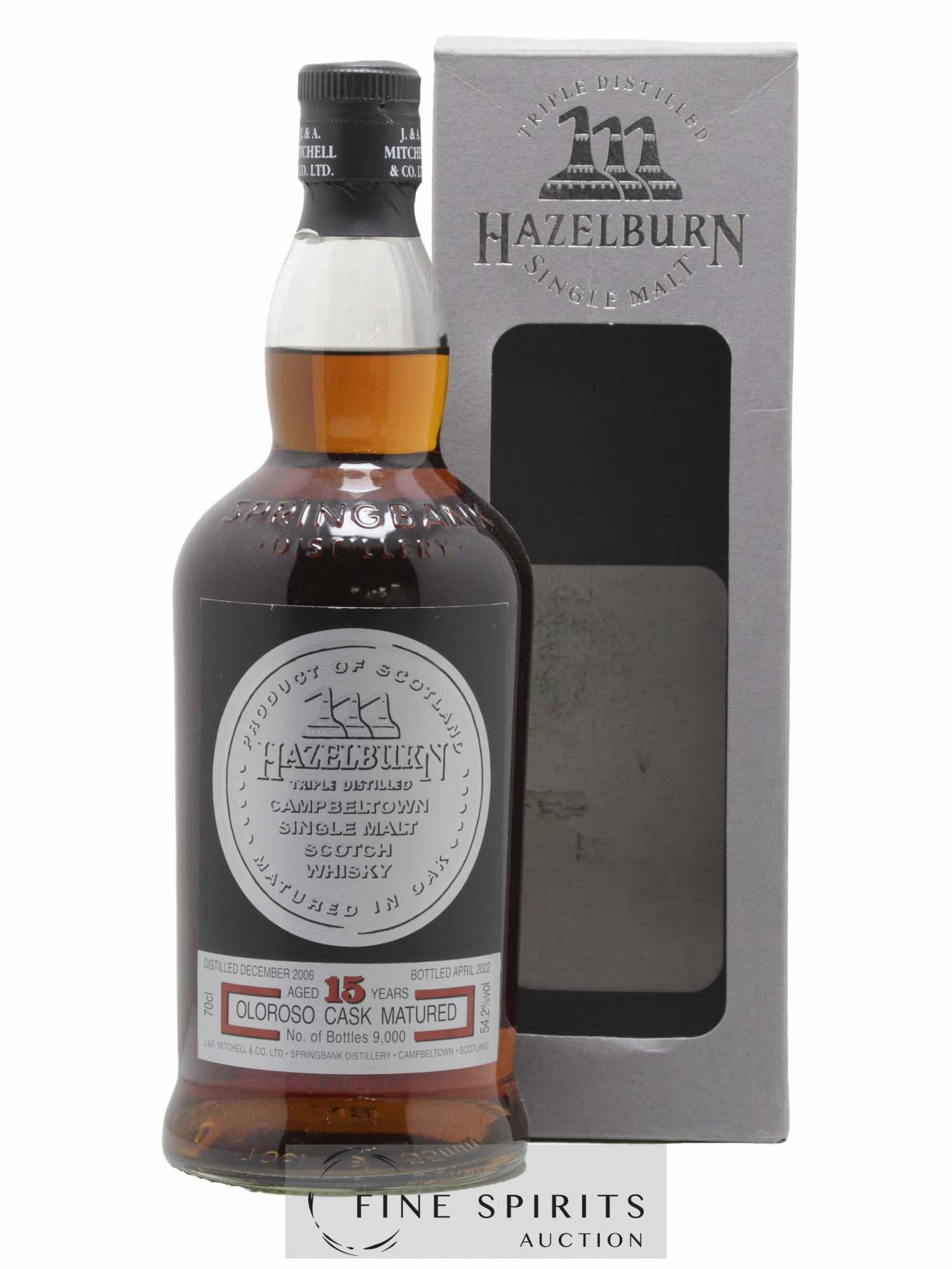 Hazelburn 15 years 2006 Of. Oloroso Cask Matured One of 9000 - bottled 2022 Triple Distilled