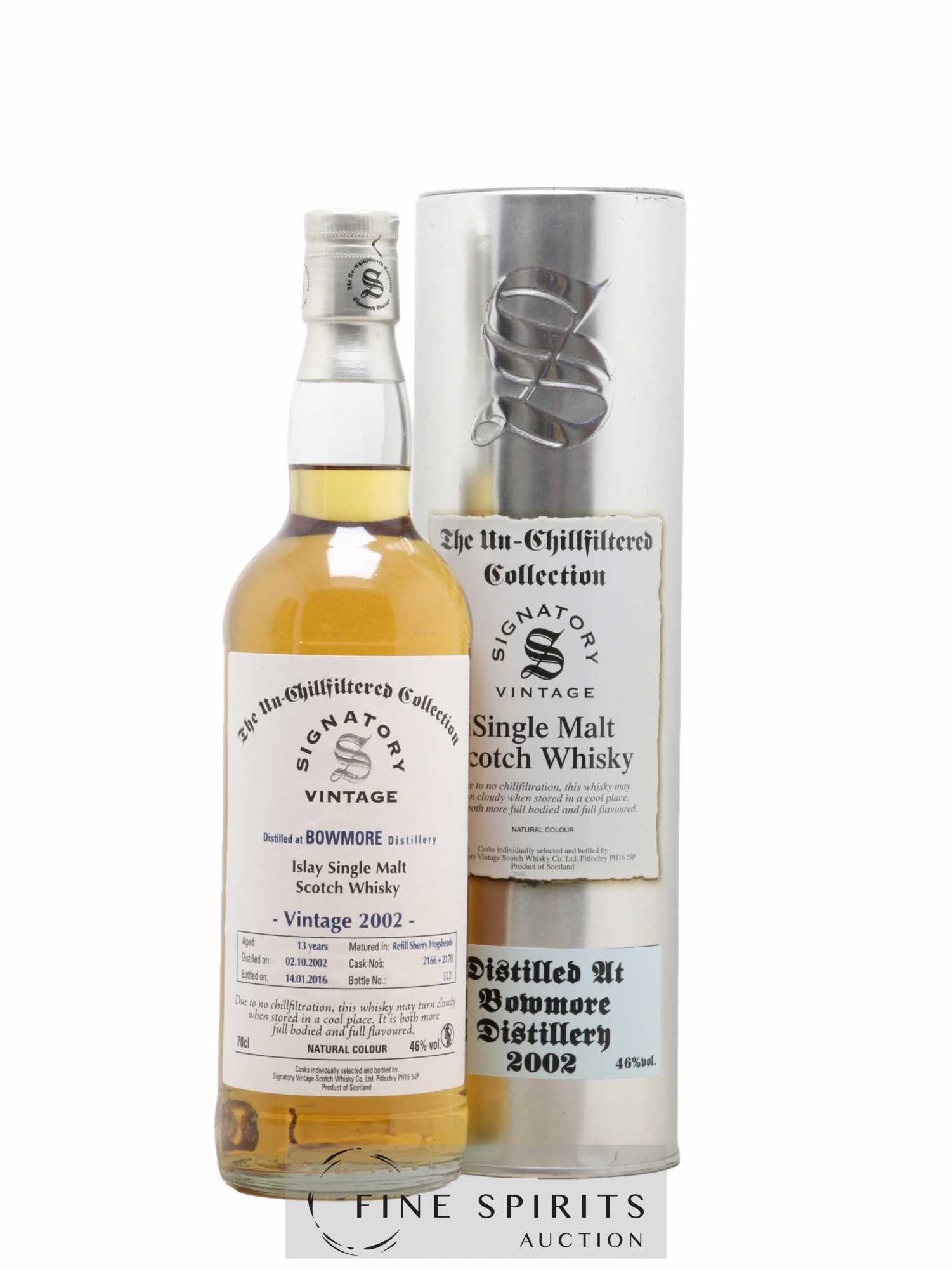 Bowmore 13 years 2002 Signatory Vintage Cask n°2166-2170 - One of 322 - bottled 2016 The Un-Chillfiltered Collection