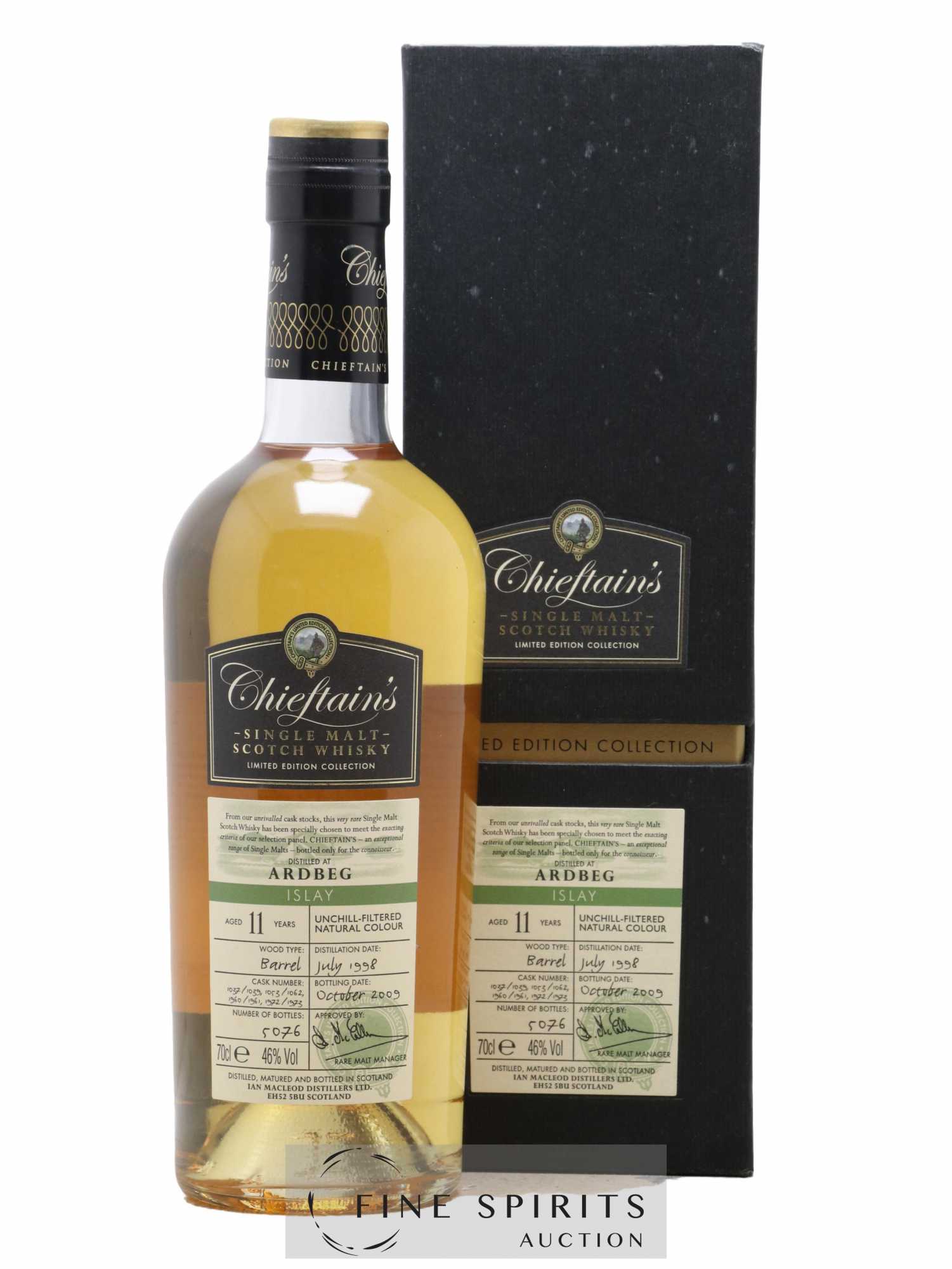 Ardbeg 11 years 1998 Ian Macleod Chieftain's Cask n°1037-1039-... - One of 5076 - bottled 2009 Limited Edition Collection