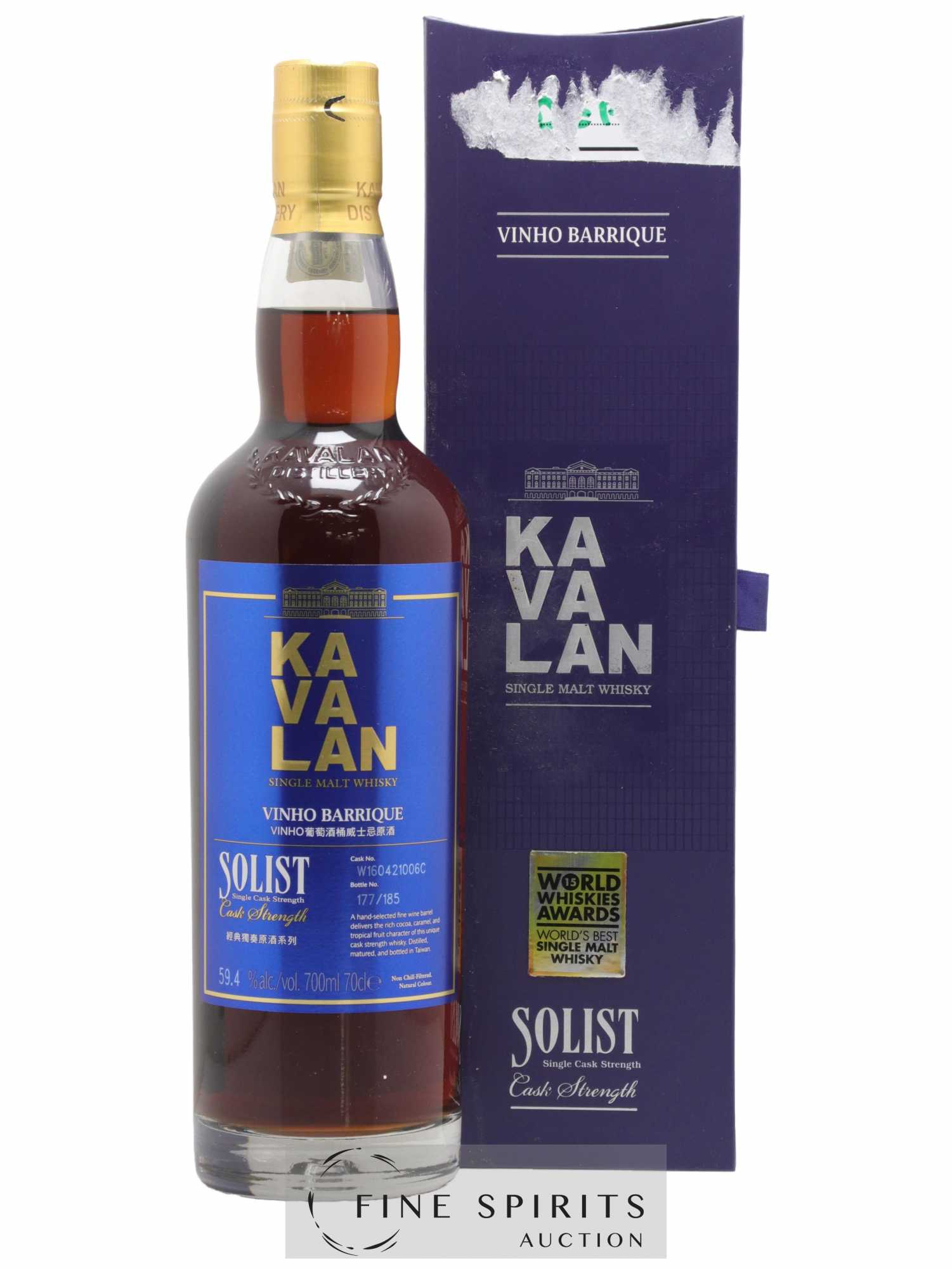 Kavalan Of. Solist Vinho Barrique Cask n°W160421006C - One of 185 - bottled 2022 Cask Strength