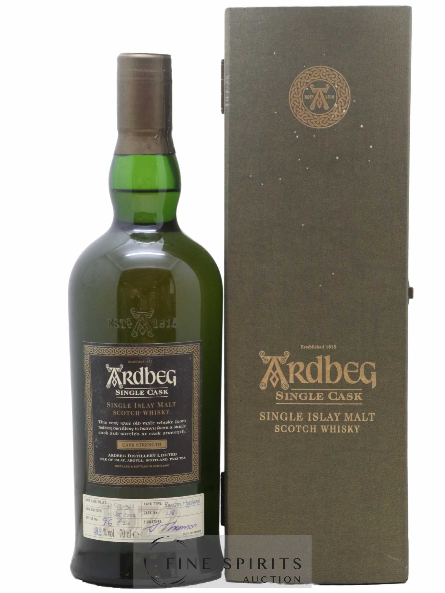 Ardbeg 1972 Of. Cask n°2781 - One of 216 - bottled 2004 Single Cask