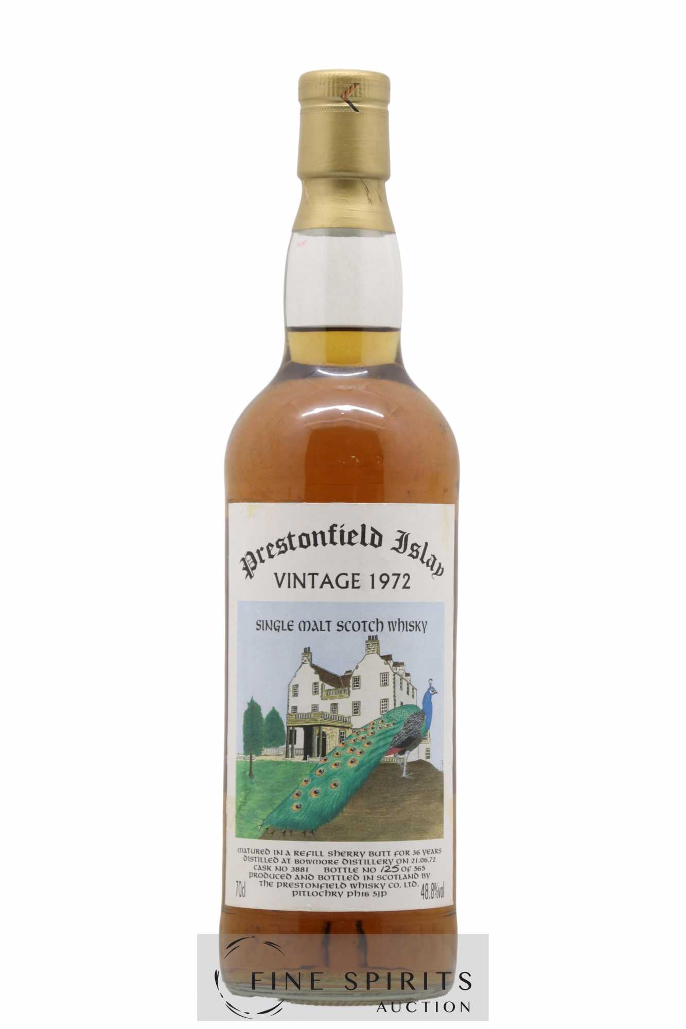 Bowmore 36 years 1972 Signatory Vintage Prestonfield Islay Cask n°3881 - One of 565