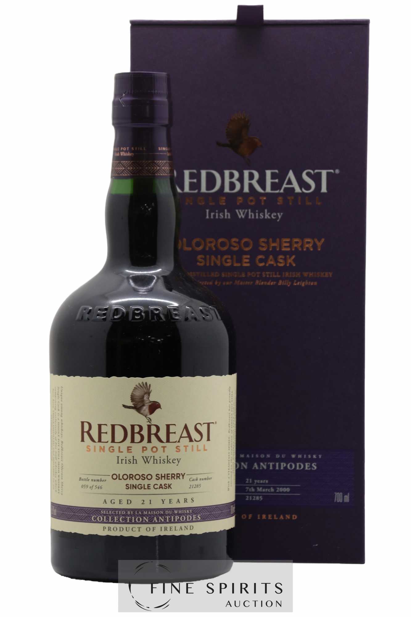 Redbreast 21 years 2000 Of. Collection Antipodes Oloroso Sherry Cask n°21285 - One of 546 LMDW Single Pot Still