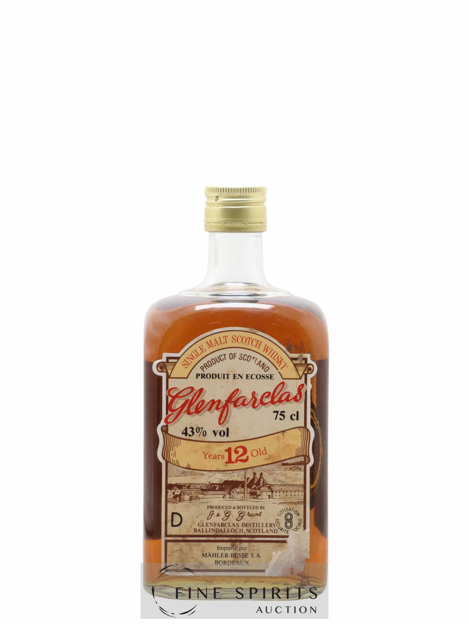 Glenfarclas 12 years Of. Square bottle Mälher-Besse Import (75cl.)