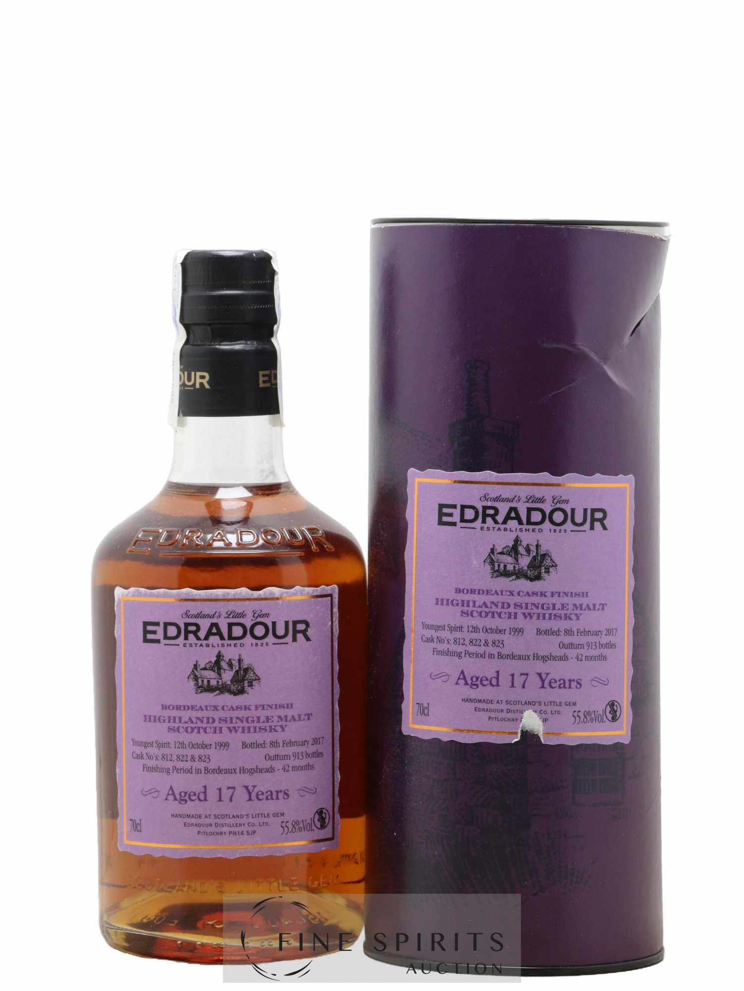 Edradour 17 years 1999 Of. Bordeaux Finish Cask n°812-822-823 - One of 913 - bottled 2017