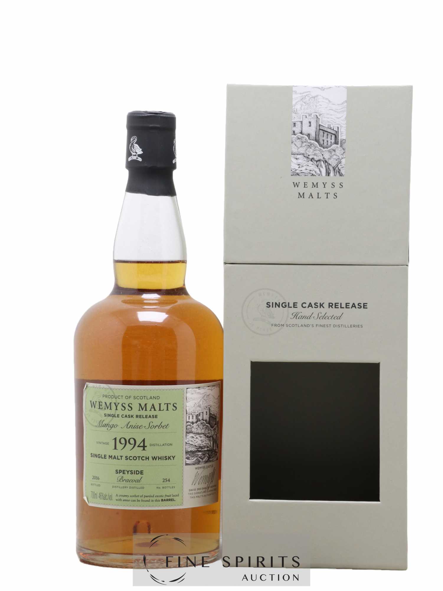 Braeval 1994 Wemyss Malts Mango Anise Sorbet One of 254 - bottled 2016 Single Cask Release