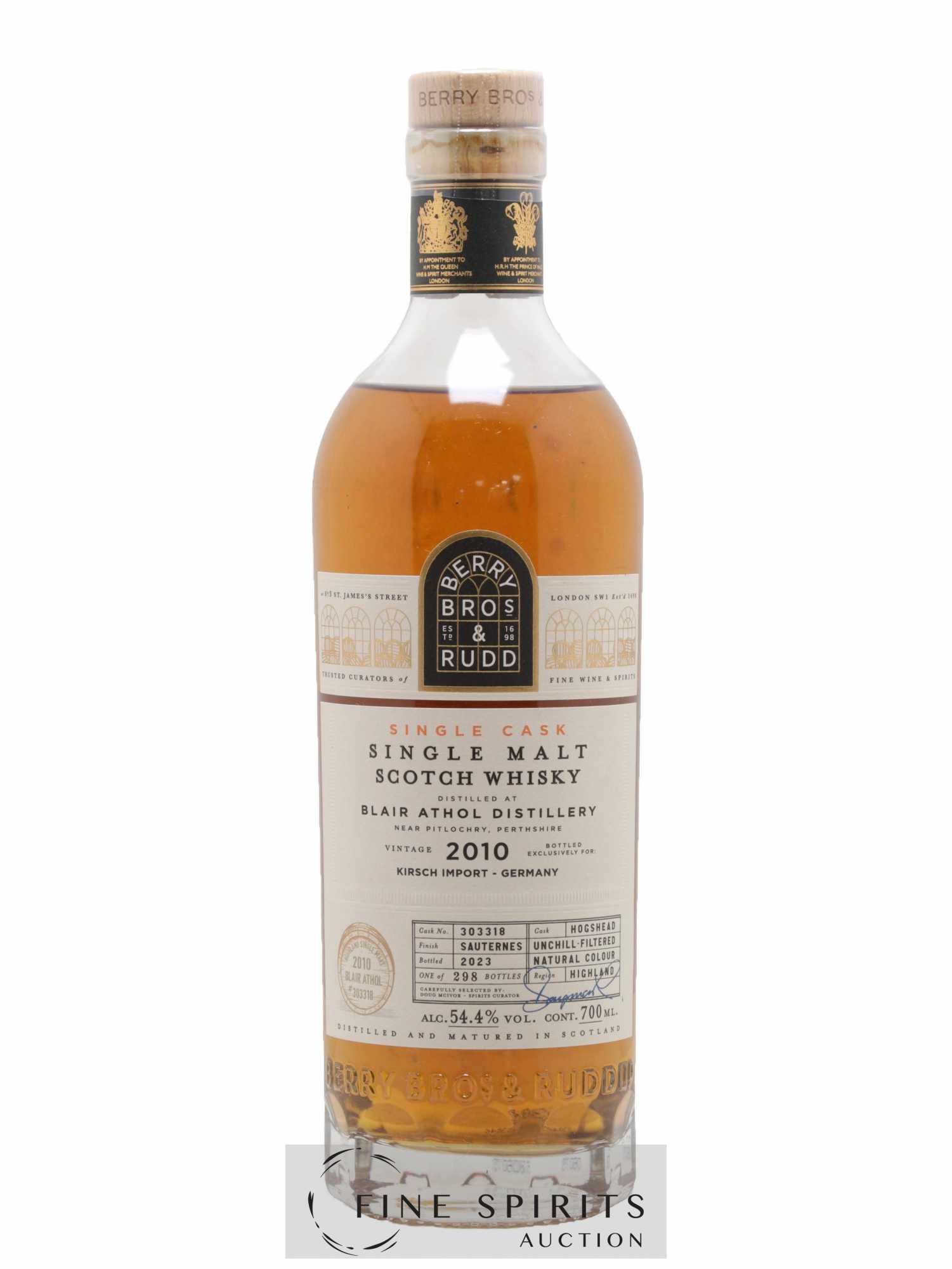 Blair Athol 2010 Berry Bros & Rudd Cask n°303310 - One of 298 - bottled 2023 Kirch Import