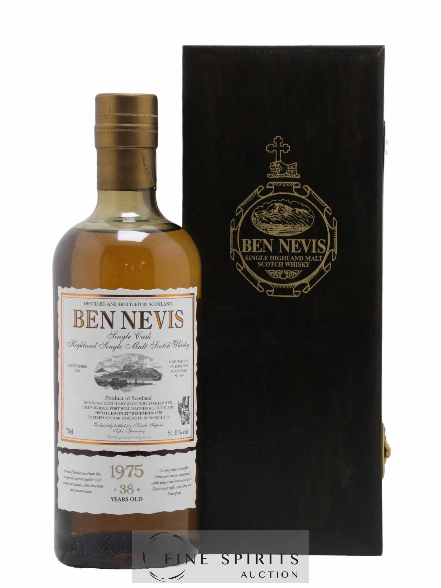 Ben Nevis 38 years 1975 Of. Single Cask n°914 - bottled 2014 Kirch Import