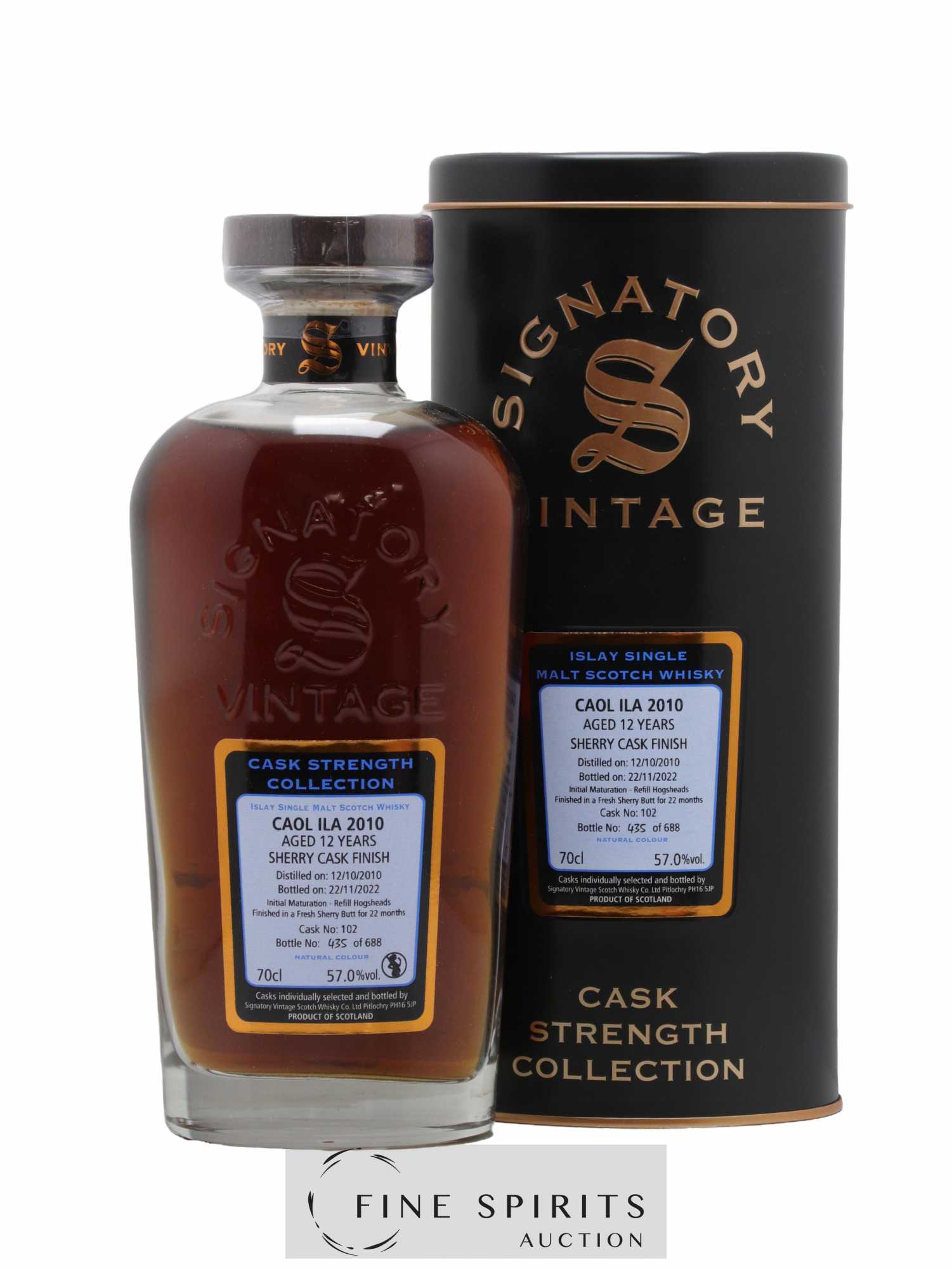 Caol Ila 12 years 2010 Signatory Vintage Cask n°102 - One of 688 - bottled 2022 Cask Strength Collection