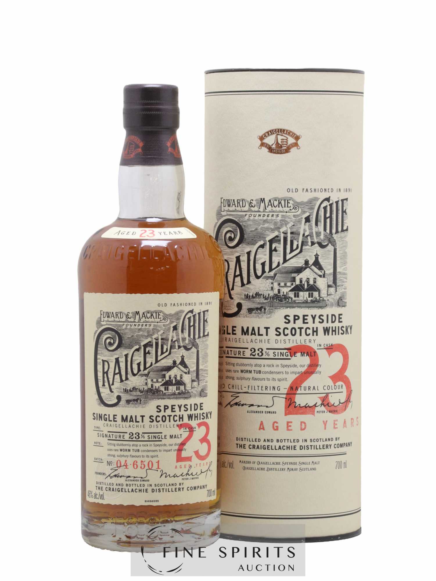 Craigellachie 23 years Of. Batch n° 04-6501 Signature