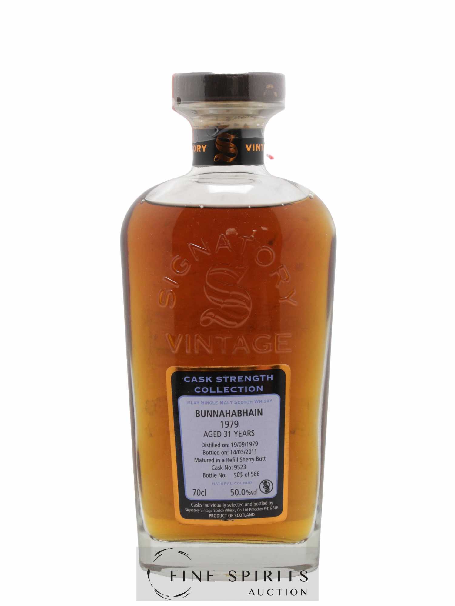 Bunnahabhain 31 years 1979 Signatory Vintage Refill Butt Cask n°9523 - One of 566 - bottled 2011 Cask Streng