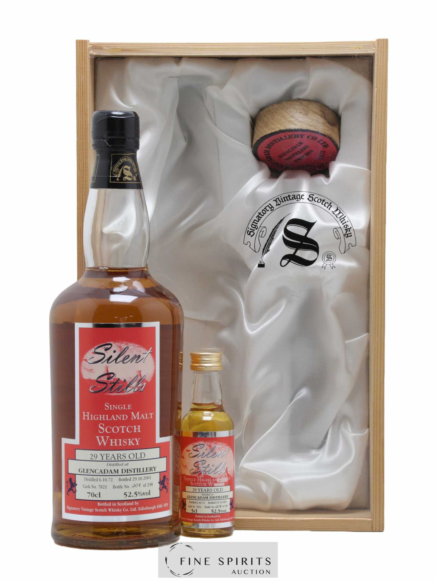 Glencadam 29 years 1972 Signatory Vintage Complete Set with Mignonette Cask n°7821 One of 298 - bottled 2