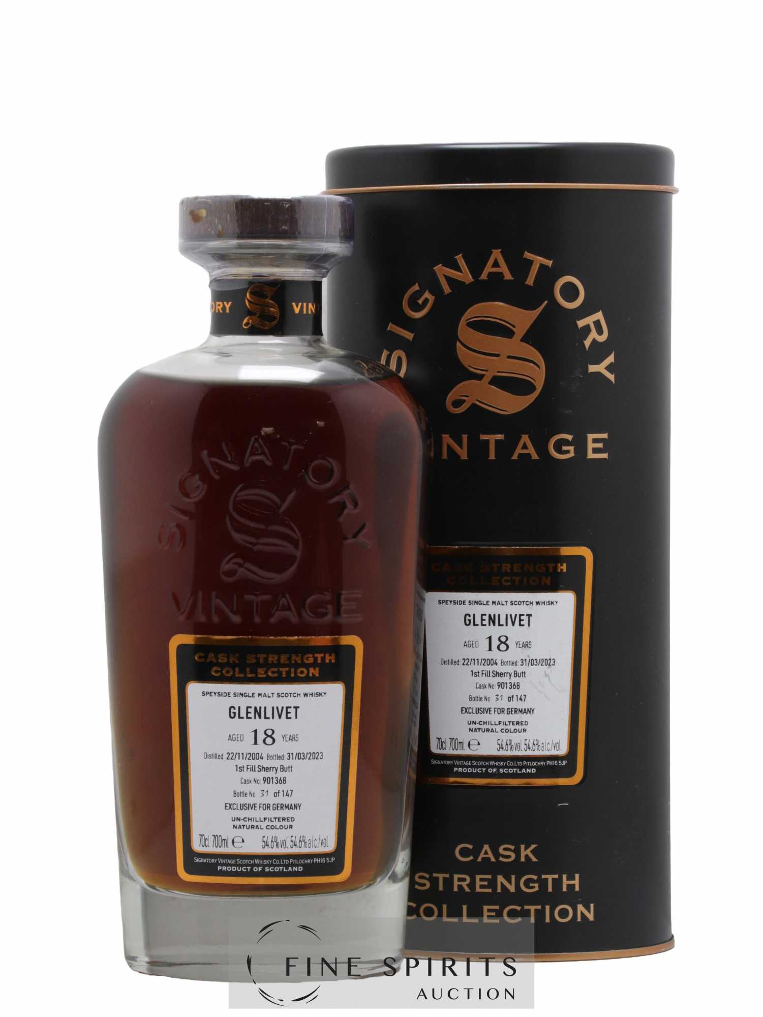 Glenlivet (The) 18 years 2004 Signatory Vintage Cask n°901368 - One of 147 - bottled 2023 Cask Strength Collection