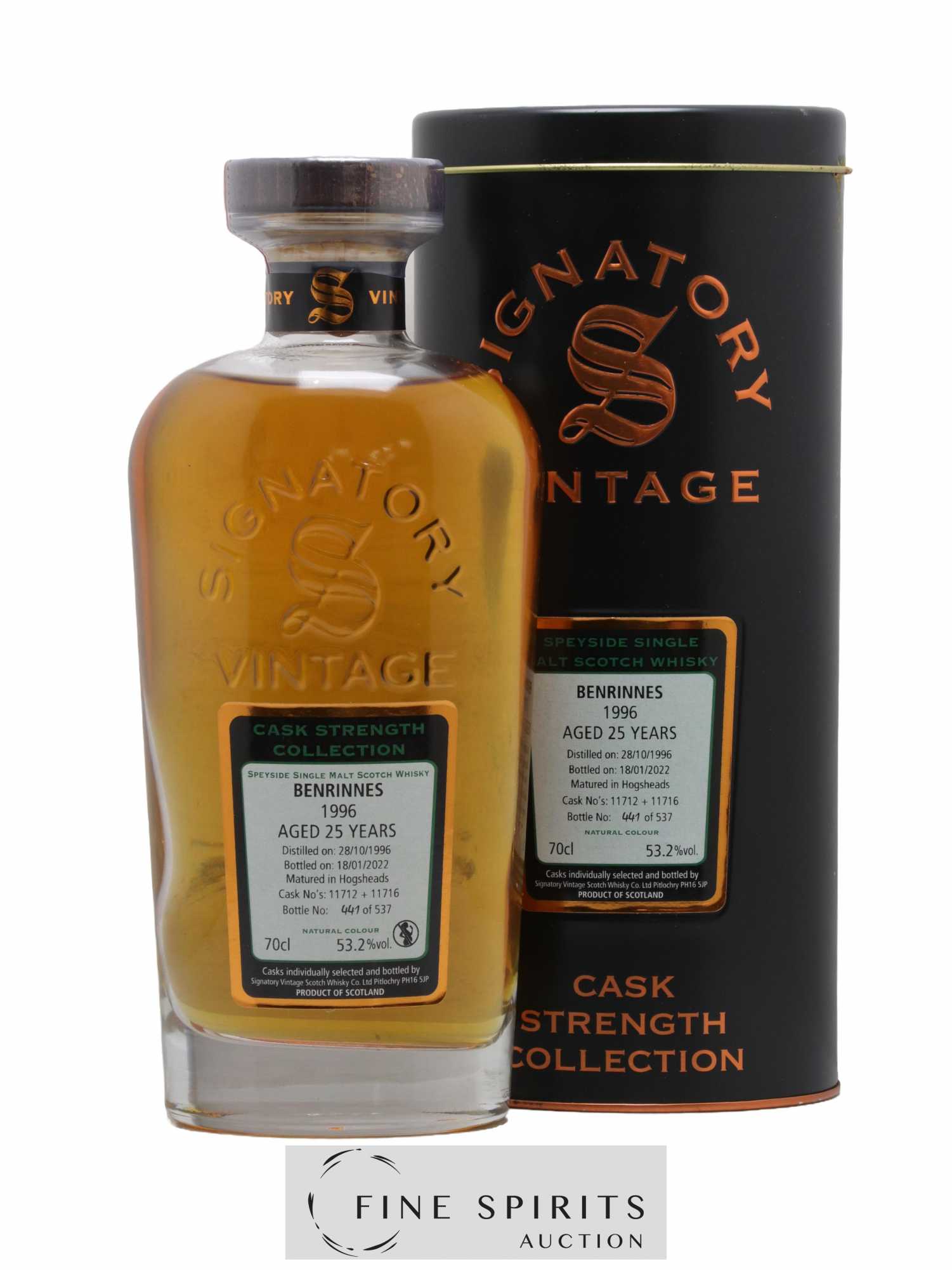 Benrinnes 25 years 1996 Signatory Vintage Cask n°11712-11716 - One of 537 - bottled 2022 Cask Strength Collection