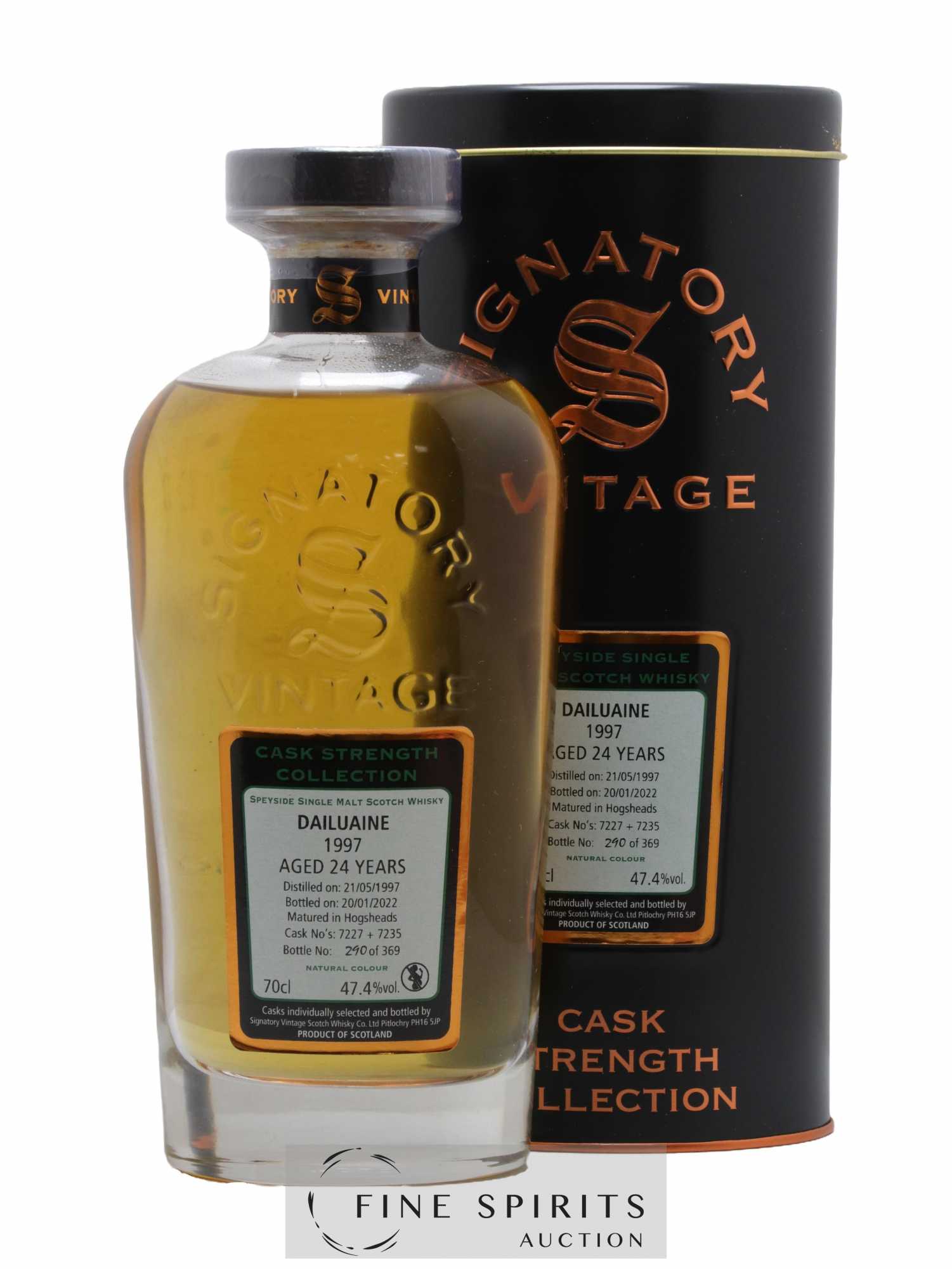 Dailuaine 24 years 1997 Signatory Vintage Cask n°7227-7235 - One of 369 - bottled 2022 Cask Strength Collection