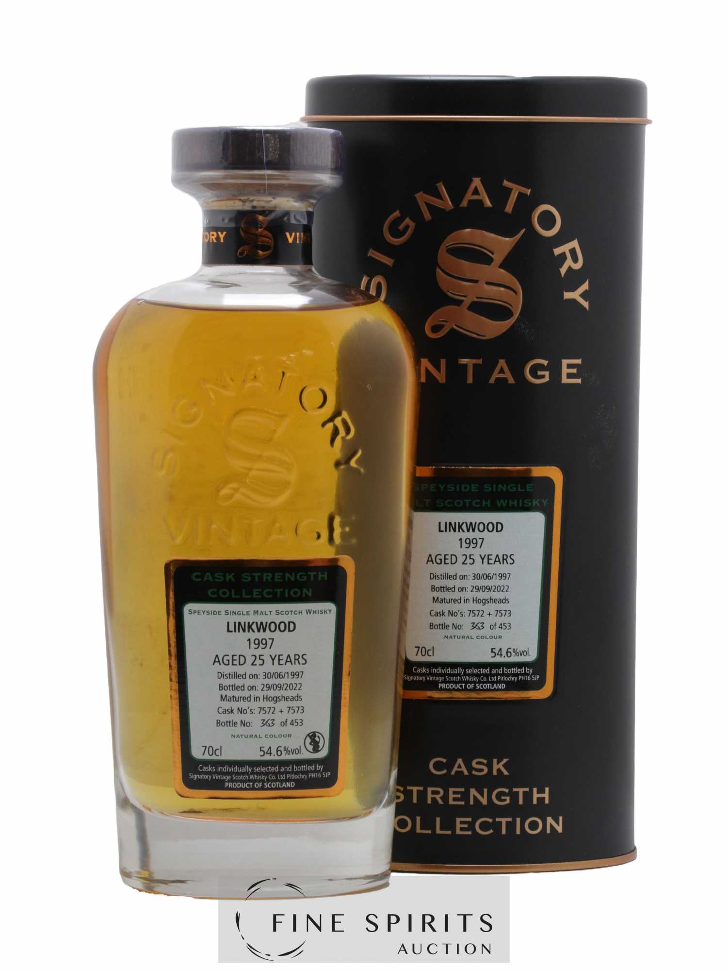 Linkwood 25 years 1997 Signatory Vintage Cask n°7572-7573 - One of 453 - bottled 2022 Cask Strength Collection