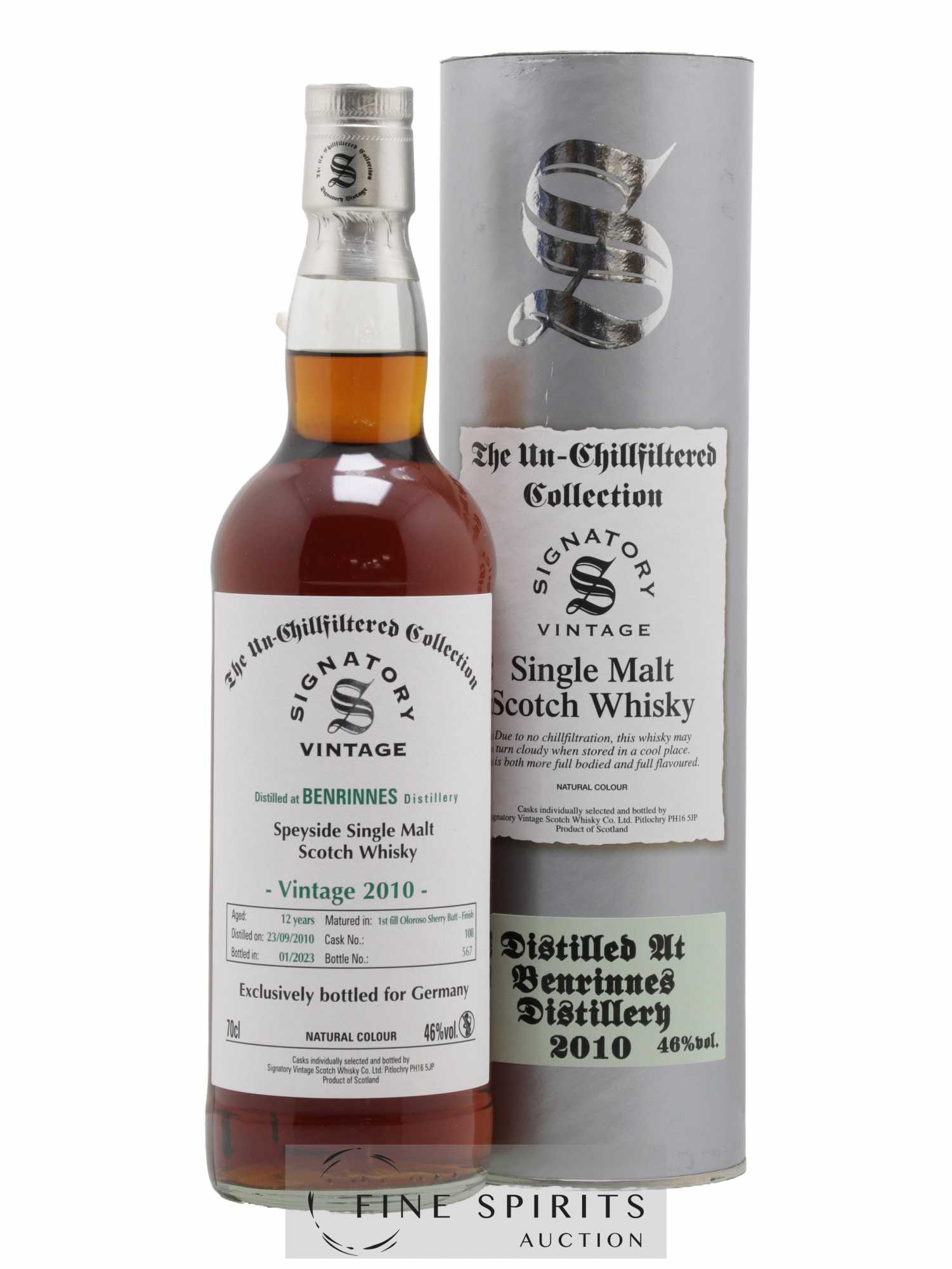 Benrinnes 12 years 2010 Signatory Vintage Cask n°108 - bottled 2023 Germany Exclusive The Un-Chillfiltered Collection