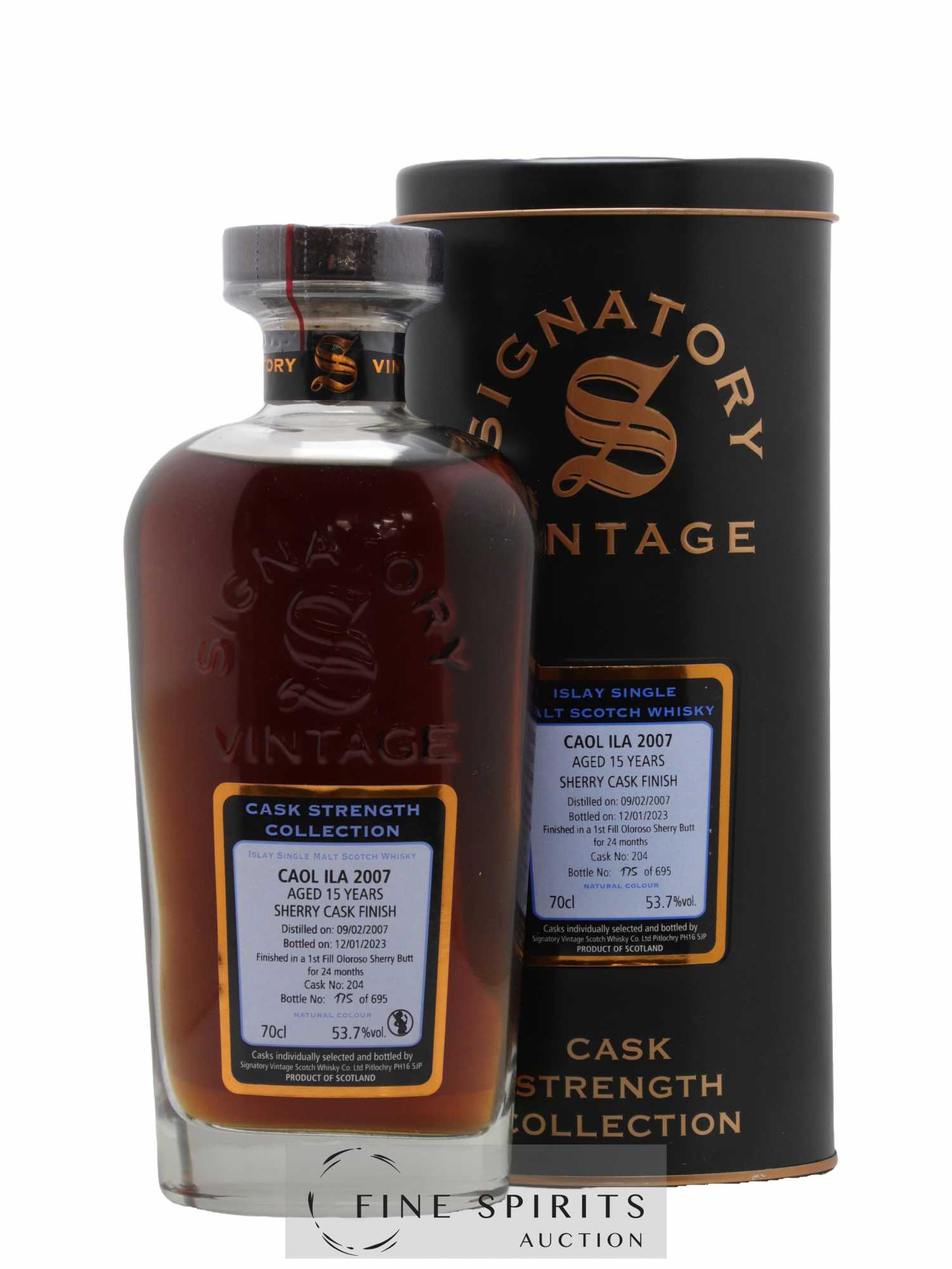 Caol Ila 15 years 2007 Signatory Vintage Cask n°204 - One of 695 - bottled 2023 Cask Strength Collection