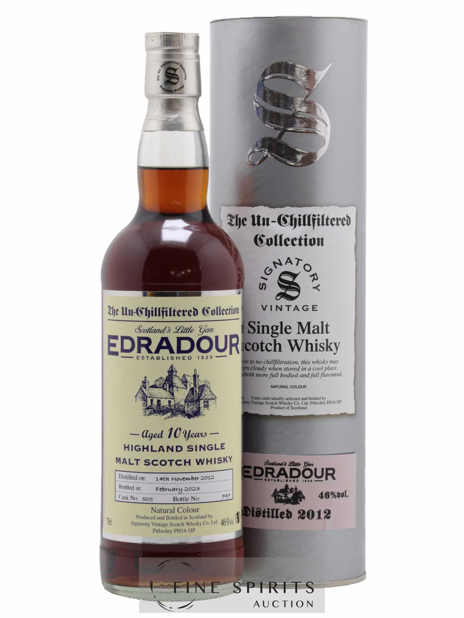 Edradour 10 years 2012 Signatory Vintage Cask n°505 The Un-Chillfiltered Collection