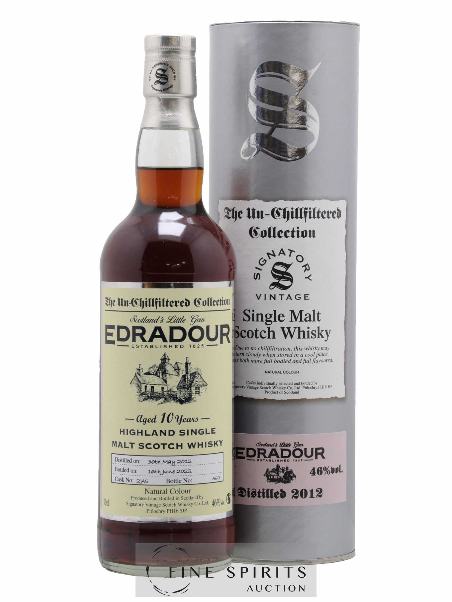 Edradour 10 years 2012 Signatory Vintage Cask n°275 The Un-Chillfiltered Collection