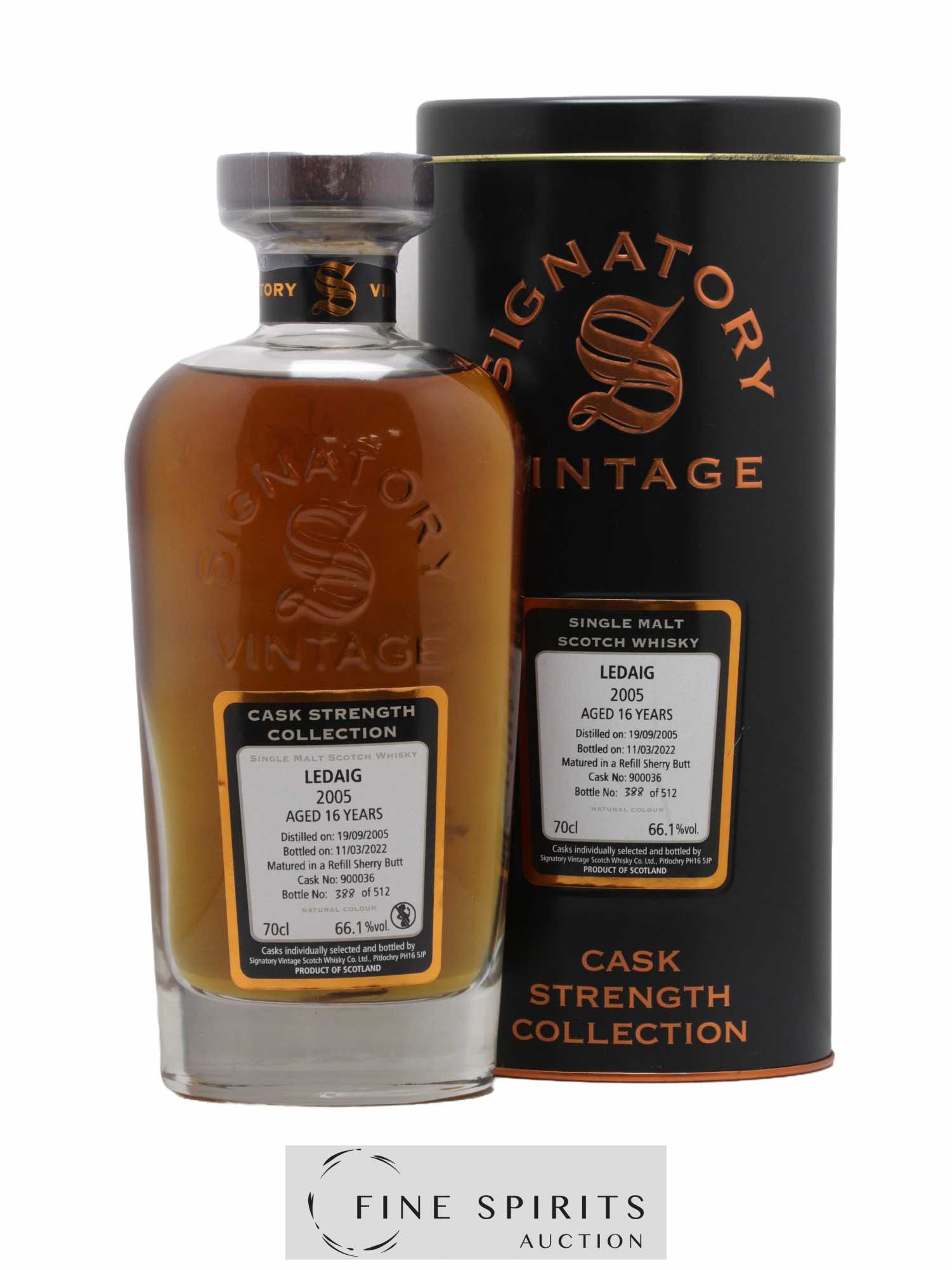 Ledaig 16 years 2005 Signatory Vintage Cask n°900036 - One of 512 - bottled 2022 Cask Strength Collection