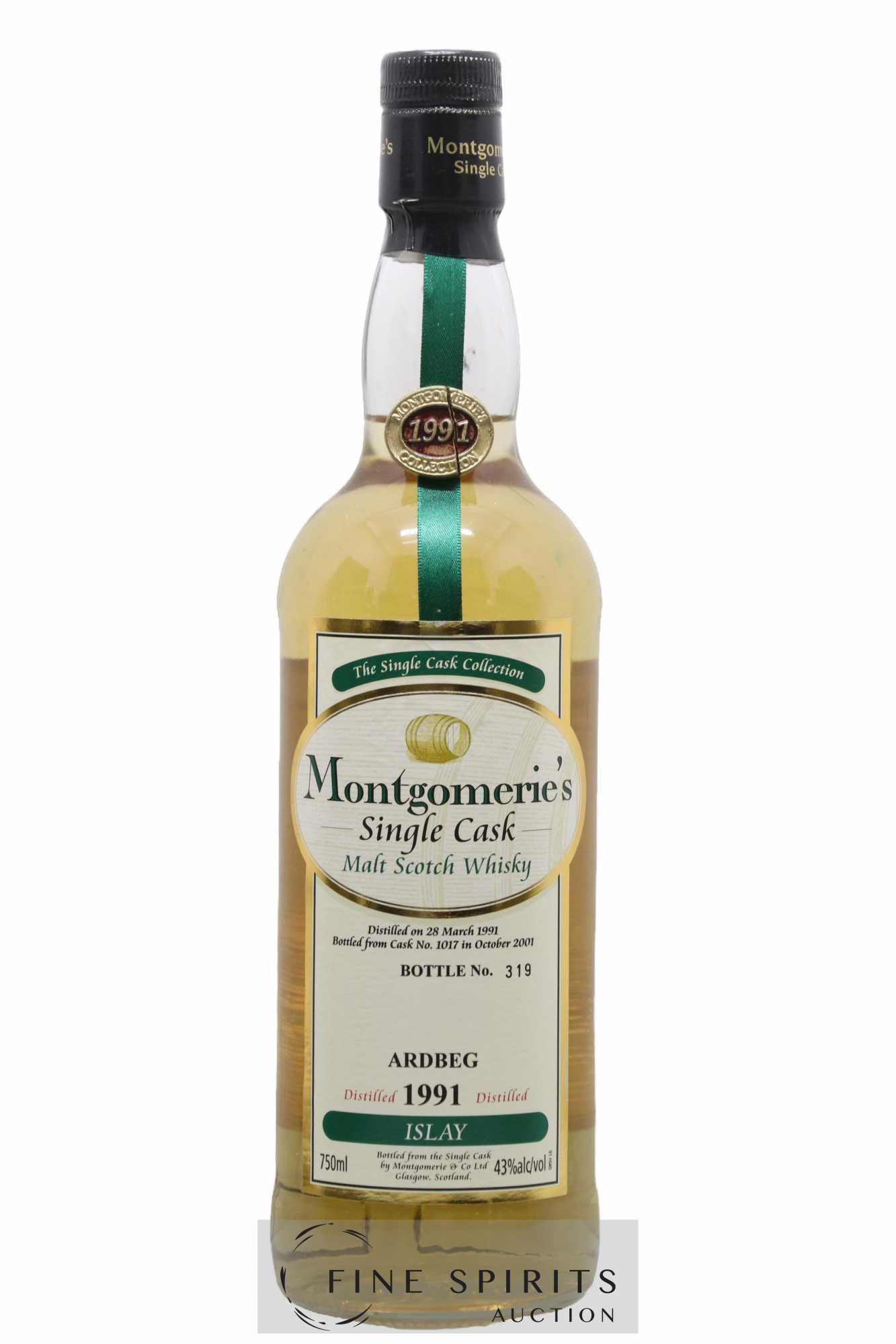 Ardbeg 1991 Montgomerie's Cask n°1017 - bottled 2001 The Single Cask Collection (75cl.)