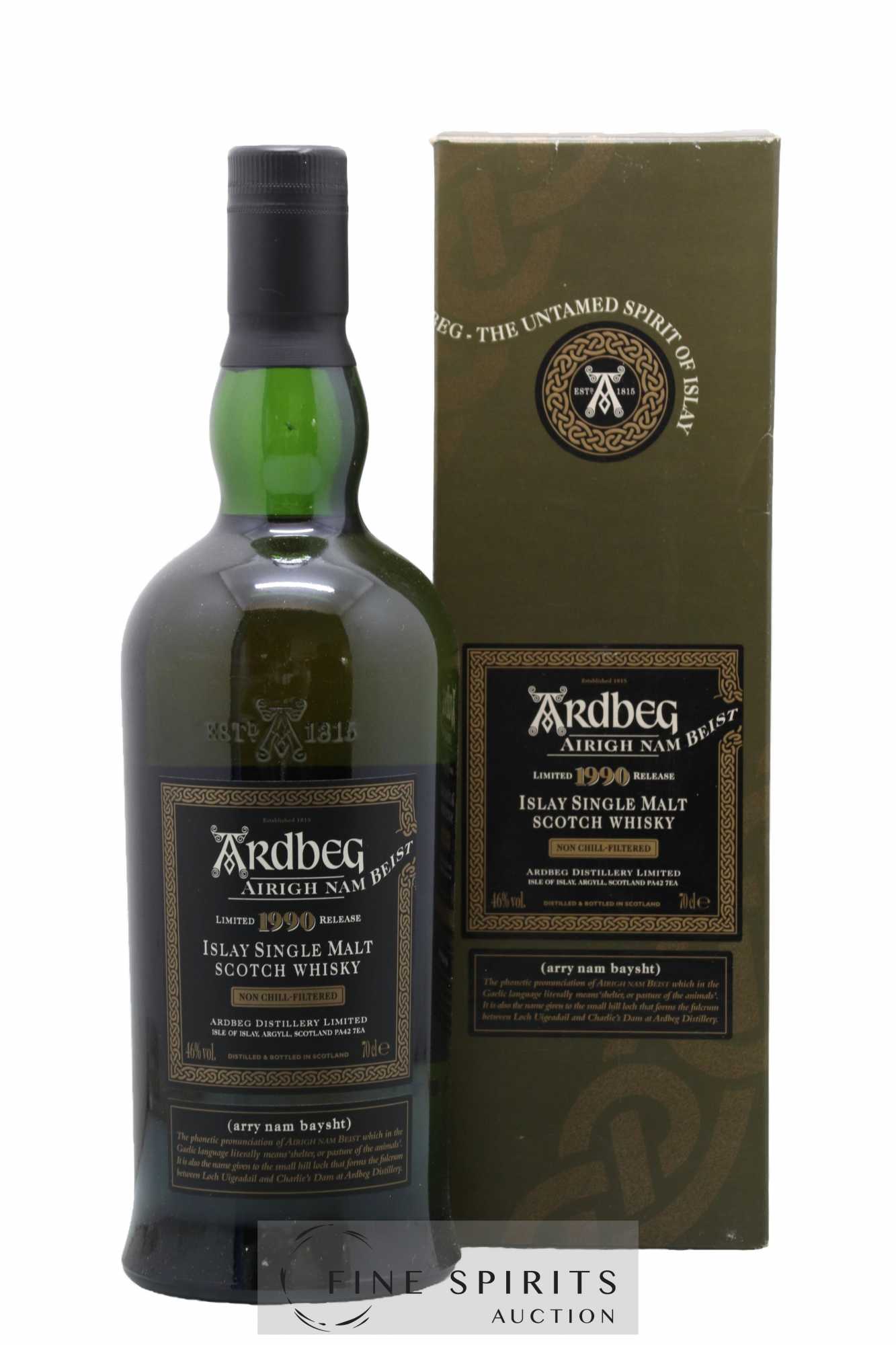 Ardbeg 1990 Of. Airigh Nam Beist Non Chill-Filtered - bottled 2007 Limited Release