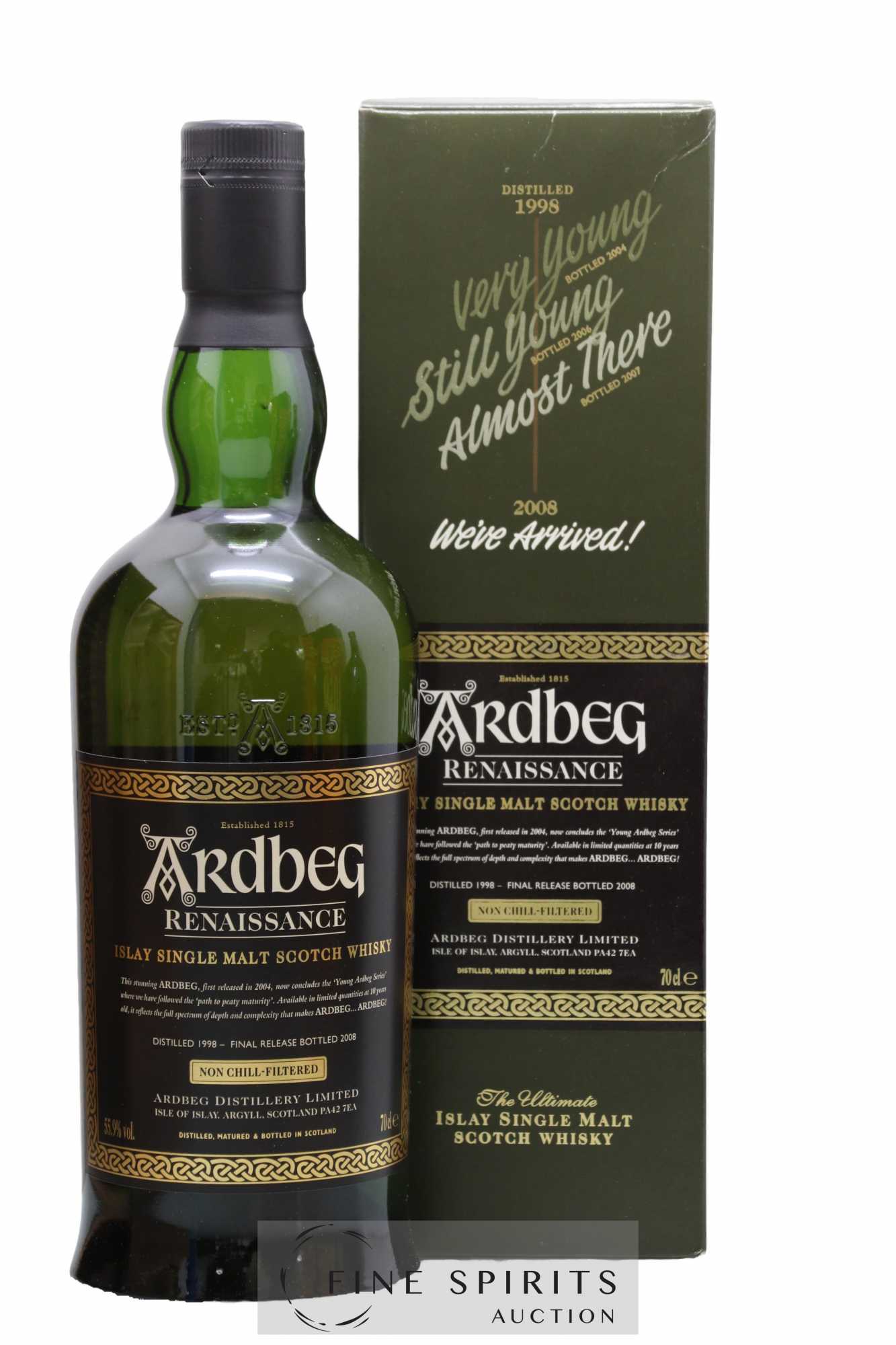 Ardbeg 10 years 1998 Of. Renaissance Non Chill-Filtered - bottled 2008