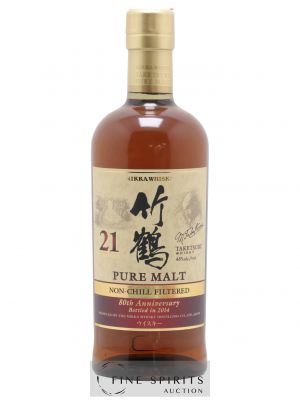 Taketsuru 21 years Of. Pure Malt Non-Chill Filtered - bottled 2014 80th Anniversary Nikka Whisky ---- - Lot de 1 Bottle