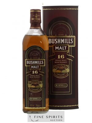 Bushmills 16 years Of. Matured in three woods 